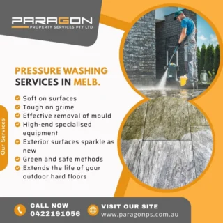🚿✨ Transform Your Property with Professional Pressure Washing! ✨🚿

Is your property looking a little worse for wear? Let Paragon Property help you restore its shine with our Pressure Washing Melbourne service! Whether it’s your driveway, roof, or fence, our expert team will remove dirt, grime, moss, and stains to make everything look brand new.

💦 Why Choose Paragon Property?
✔️ Affordable & High-Quality Services
✔️ Experienced & Friendly Team
✔️ Safe & Effective Equipment
✔️ Fast & Reliable Service

📞 Call us today at 0422 191 056 for a free quote!

🔗 Learn more about our Pressure Washing services- https://paragonps.com.au/pressure-washing-melbourne/

#cleaningservice #cleaningcompany #cleaningbusiness #cleaningservices #PropertyMaintenance #MelbourneCleaning #ParagonProperty #ExteriorCleaning #pressurewashing #pressurewashingMelbourne #deepcleaning #deepcleaningexperts #deepcleaningservices